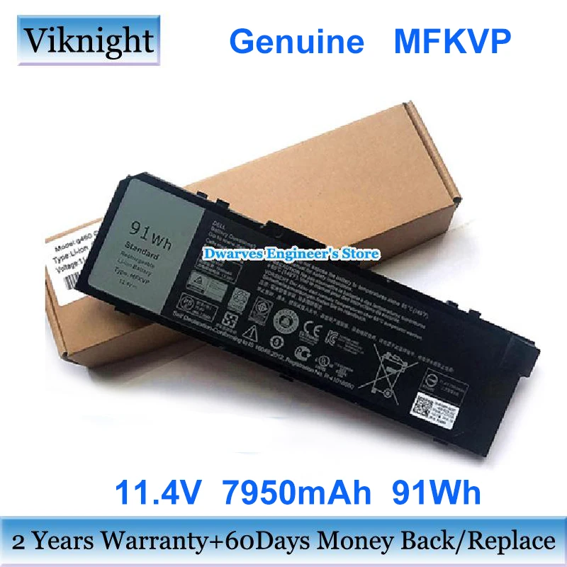 Genuine 91Wh 11.4V 7950mAh M28DH MFKVP 451-BBSF 1G9VM Battery T05W1 For DELL 17 7000 Precision 7720 15-7510 7520 M7710 M7510
