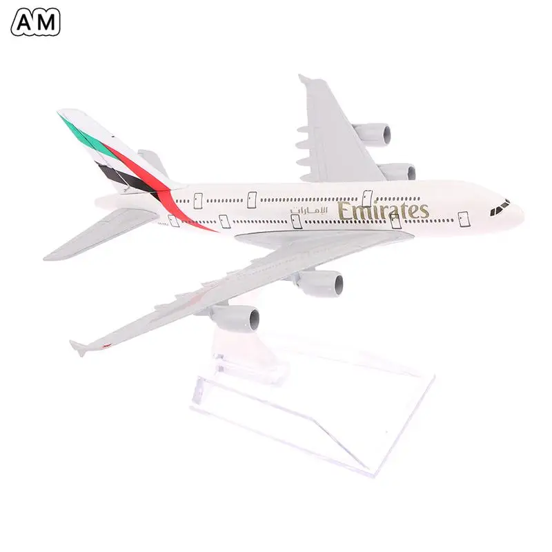 16 см 1:400 металлический самолет Реплика Emirates Airlines A380 самолёт литые модели искусственных игрушек для мальчиков