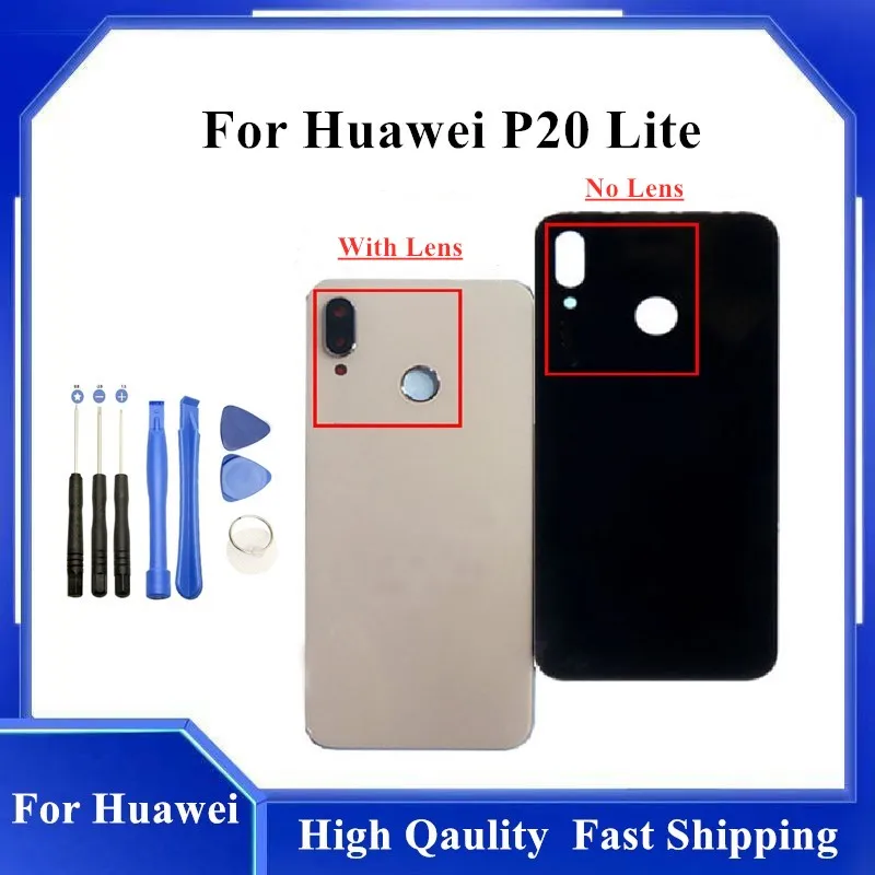 

Back Glass Door Housing case For Huawei P20 Lite Battery Cover Rear Panel With Camera Lens For Huawei P20 Lite Battery Cover