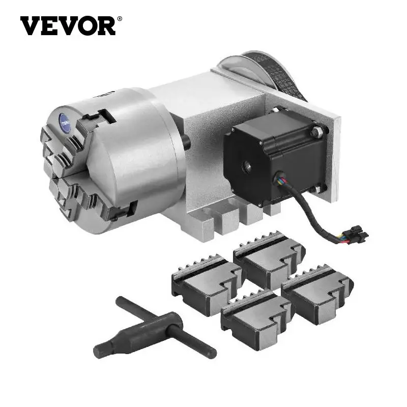 VEVOR 4-кулачковый вращающийся фрезерный станок с ЧПУ 4-х осевой Самоцентрирующийся