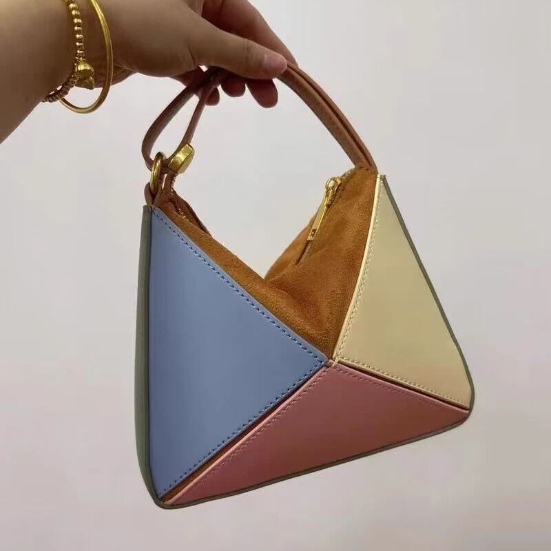 

Fashion Geometri Bags For Women Luxury Designer Handbags And Purses 2023 New In Stitching Contrast Folding Crossbody Clutch Bag