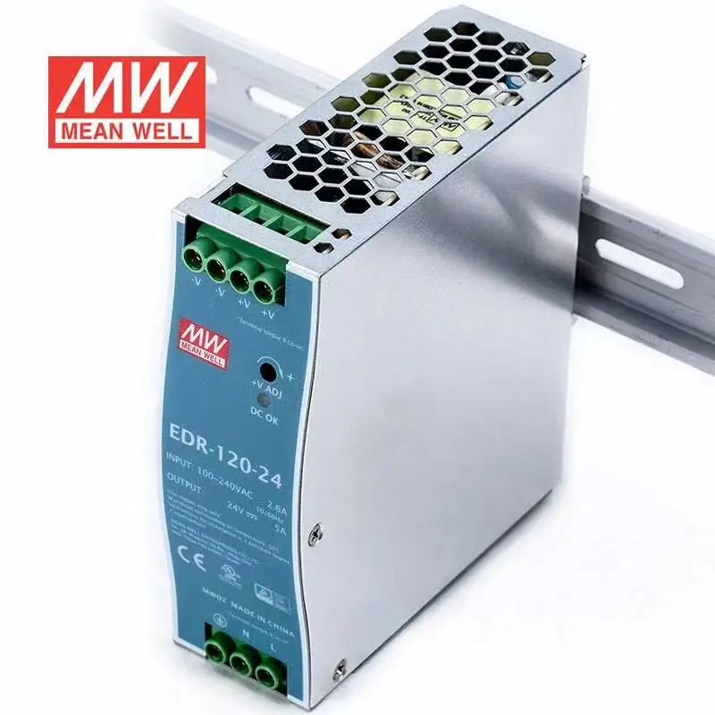EDR-120-24 24 В 5 А 120 Вт Тайвань MeanWell промышленный импульсный источник питания