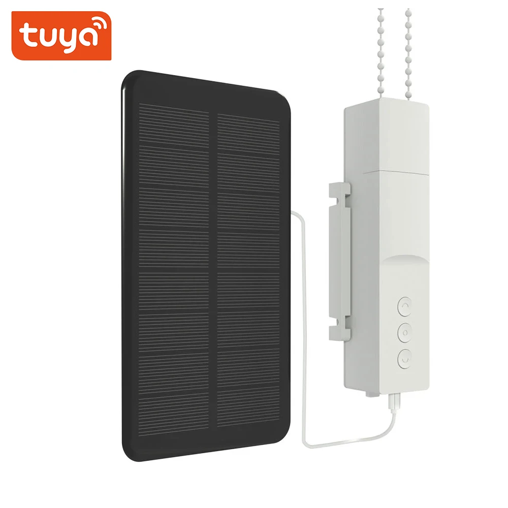 

Tuya WiFi/Zigbee Smart curtain robot Roller Shade Driver Solar Panel Blinds Motor Power By Battery Alexa Google Home Smart life