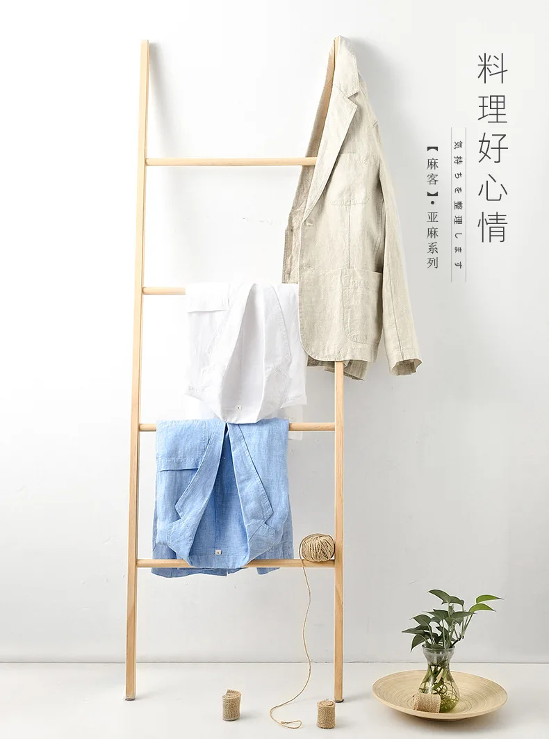 Мужской однобортный Блейзер из чистого льна повседневный однотонный жакет