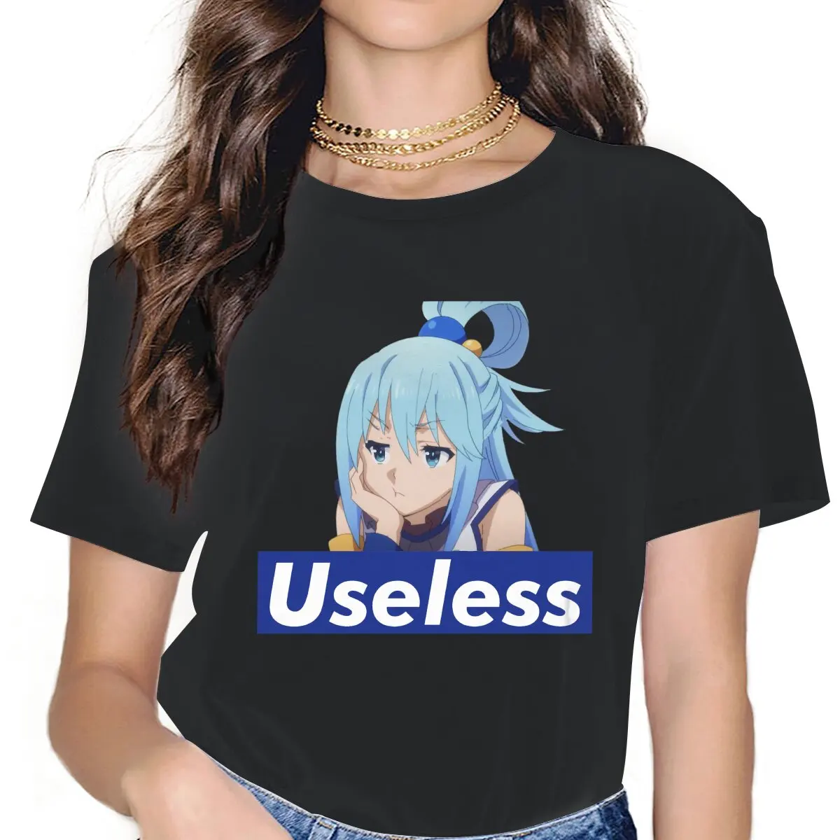 

Useless Aqua Sweet Girls Women T-Shirt God’s Blessing on this Wonderful World 5XL Blusas Harajuku Short Sleeve Vintage Tops