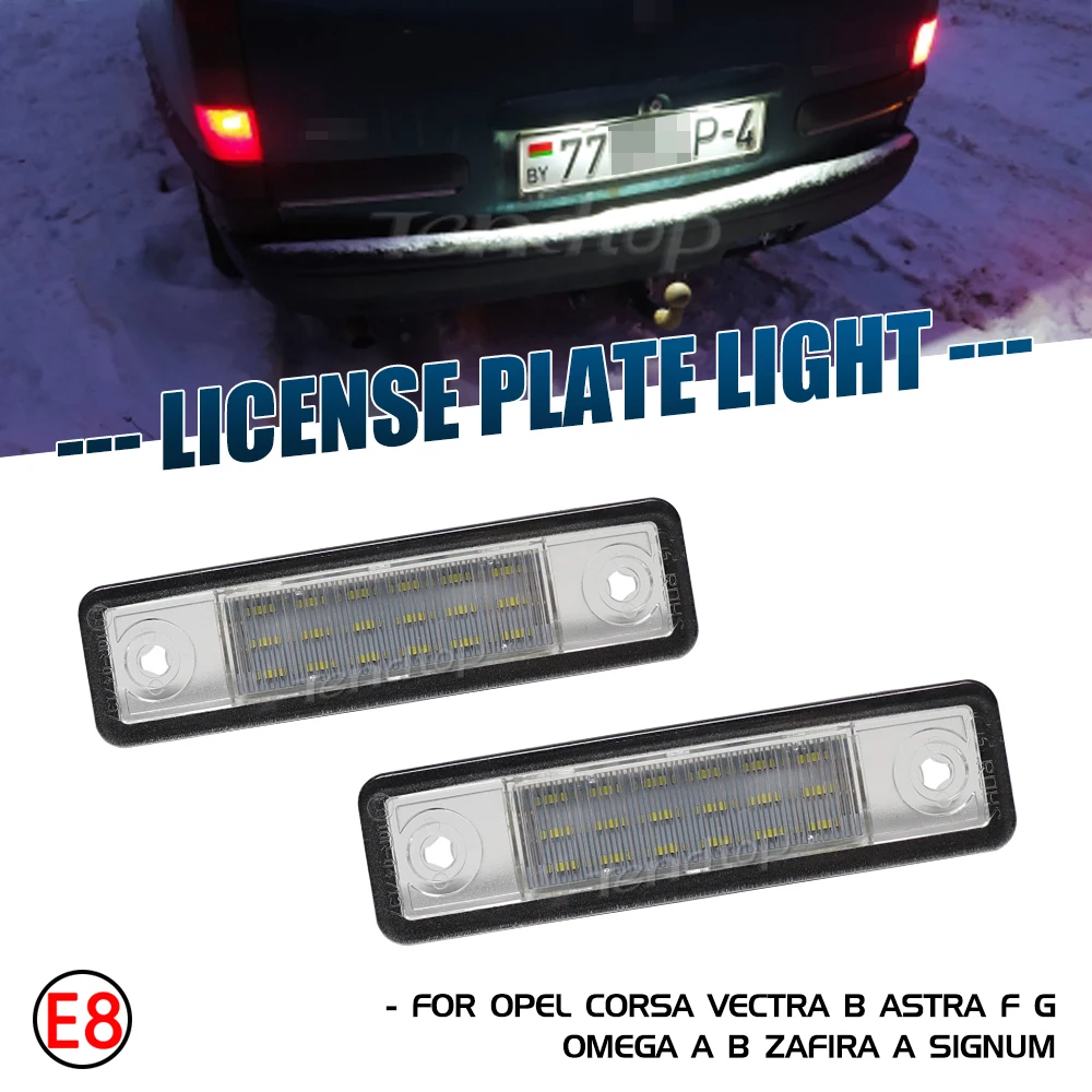 

2X LED License Plate Light Number Warning Lamp For Opel Corsa Vectra B Astra F G Omega A B Zafira A Signum No Error Canbus White