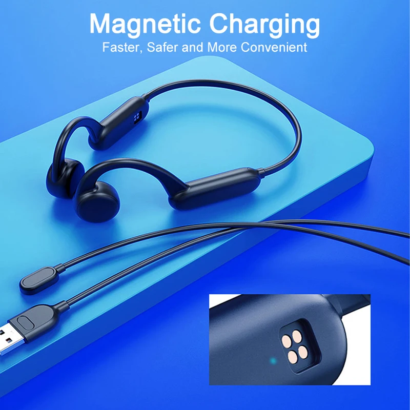 

Bluetooth-наушники с костной проводимостью, влагозащитой IPX8, 8 Гб памяти