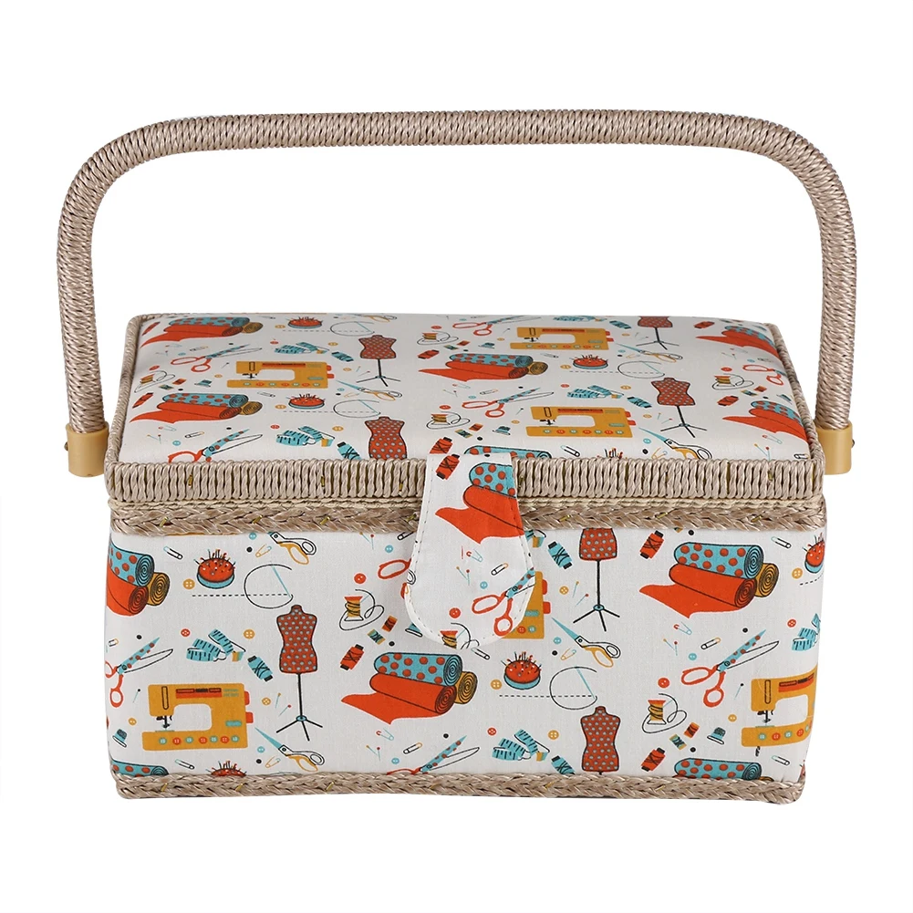 

Fabric Sewing Basket Craft Box Household Sundry Storage Organizer with Handle Sewing Sewing Sewing Sewing Sewing Sewing Sewing