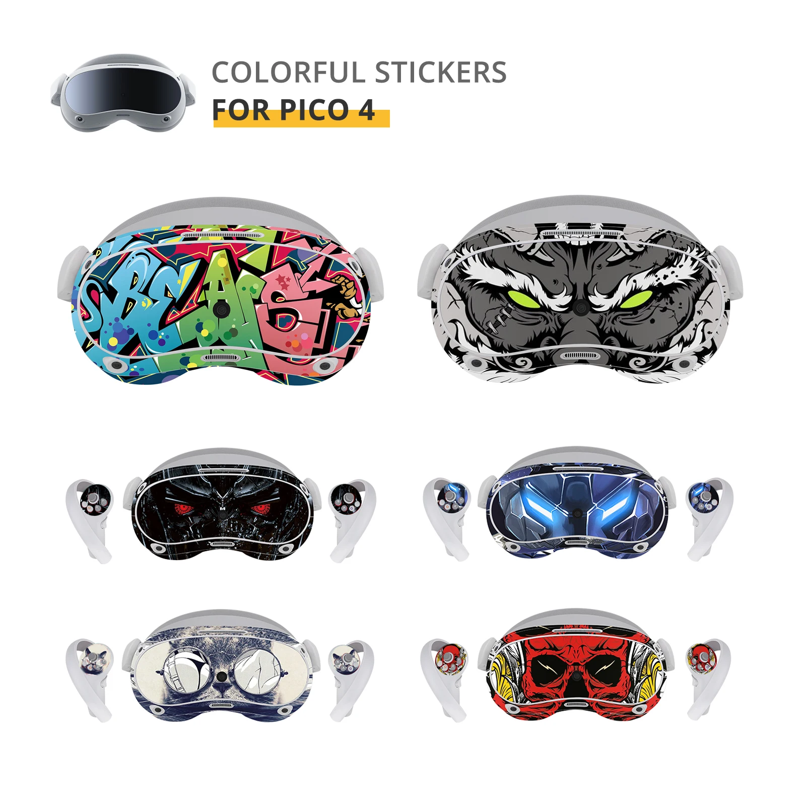 Купи Colorful Sticker For PICO 4 VR Protection Film PVC Scratch Resistant Wear-resistant Handle Skin Protector PIC4 Accessories за 429 рублей в магазине AliExpress