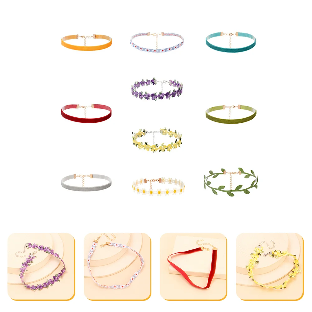 

10pcs Elegant Floral Neck Chain Clavicle Accessory Clothing Accessories