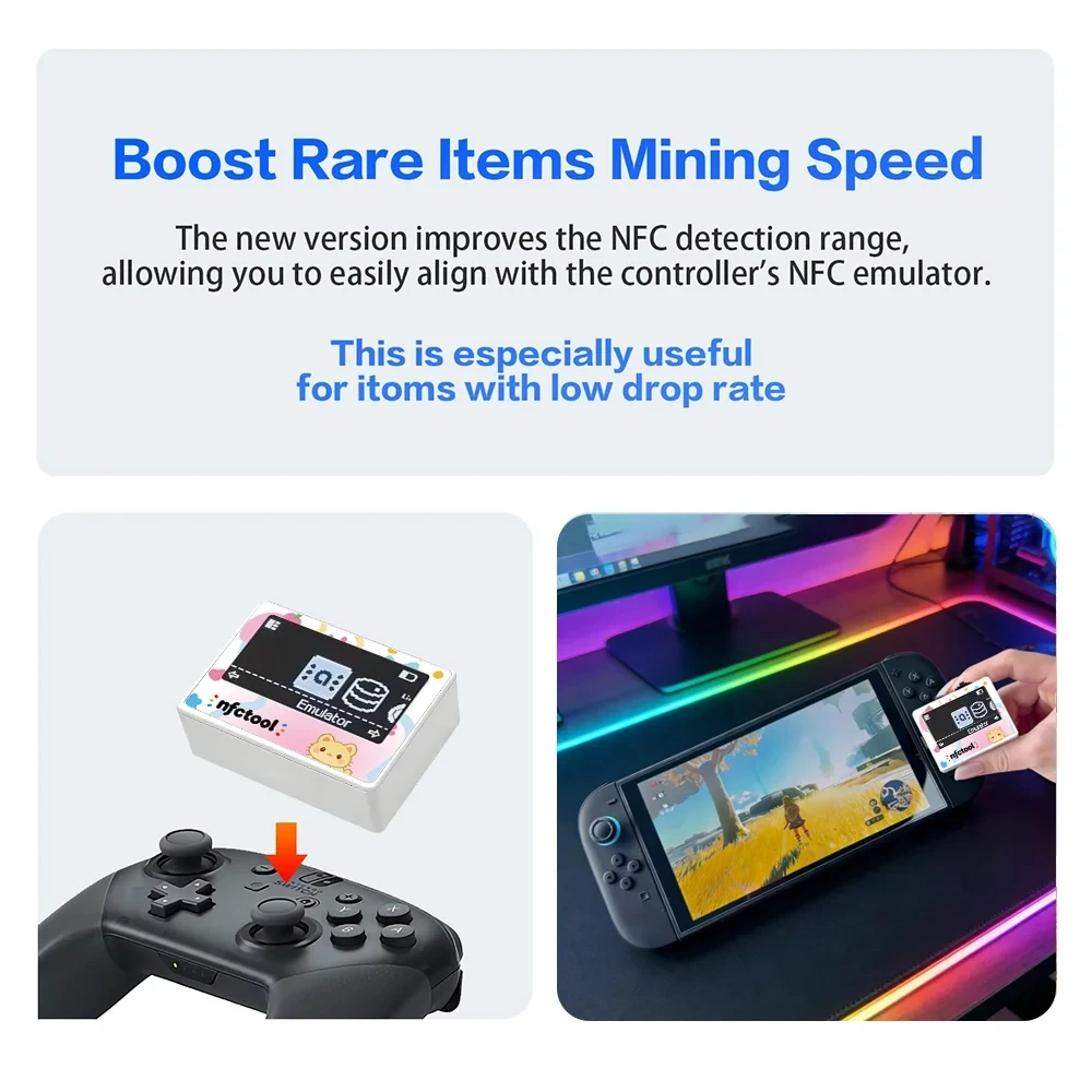 Фото Симпатичный эмулятор NFC Amiibo, перезаряжаемый, для Switch 3DS, симулятор для Kingdom Tears, аксессуары для Switch2 №1
