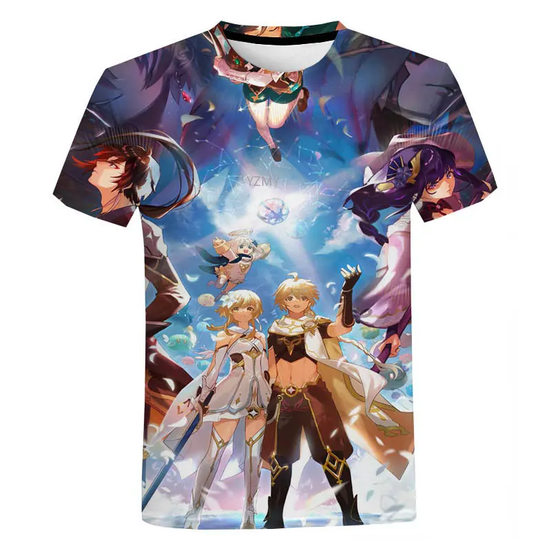 

Genshin Impact 3D Printed T-Shirts Summer Men Women Fashion Anime Game Girls Short Sleeve Oversized T Shirt