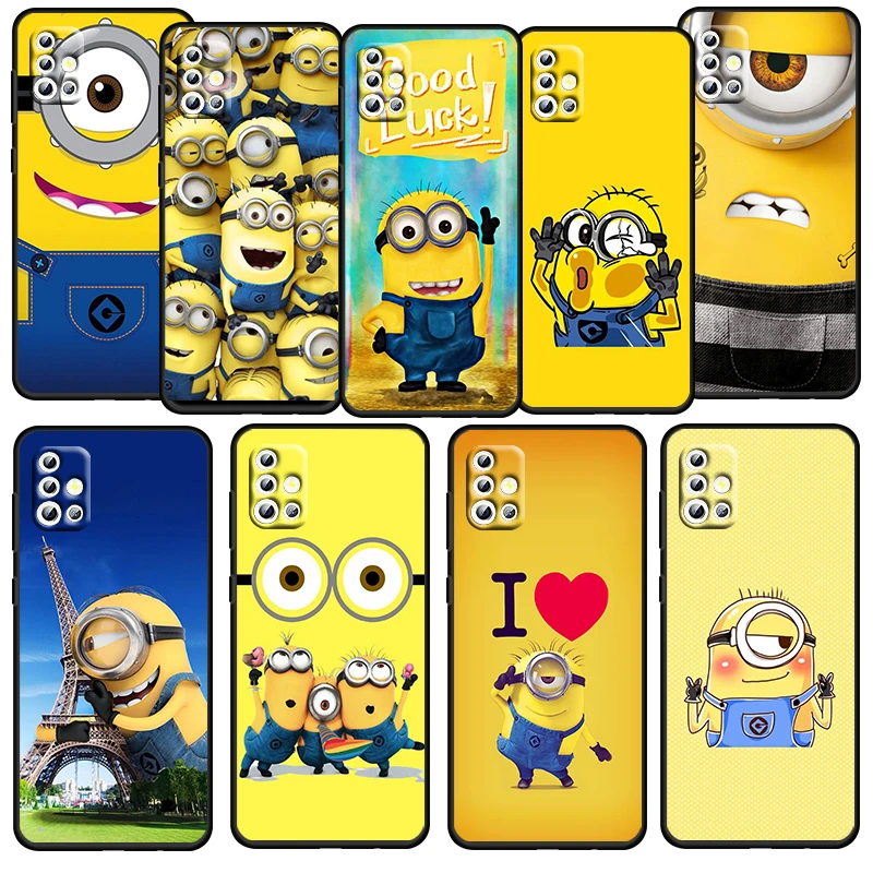 

Minions Banana Cartoon For Samsung Galaxy A52S A72 A71 A52 A51 A12 A32 A21S 4G 5G Fundas Soft Black Phone Case Capa Coque Cover