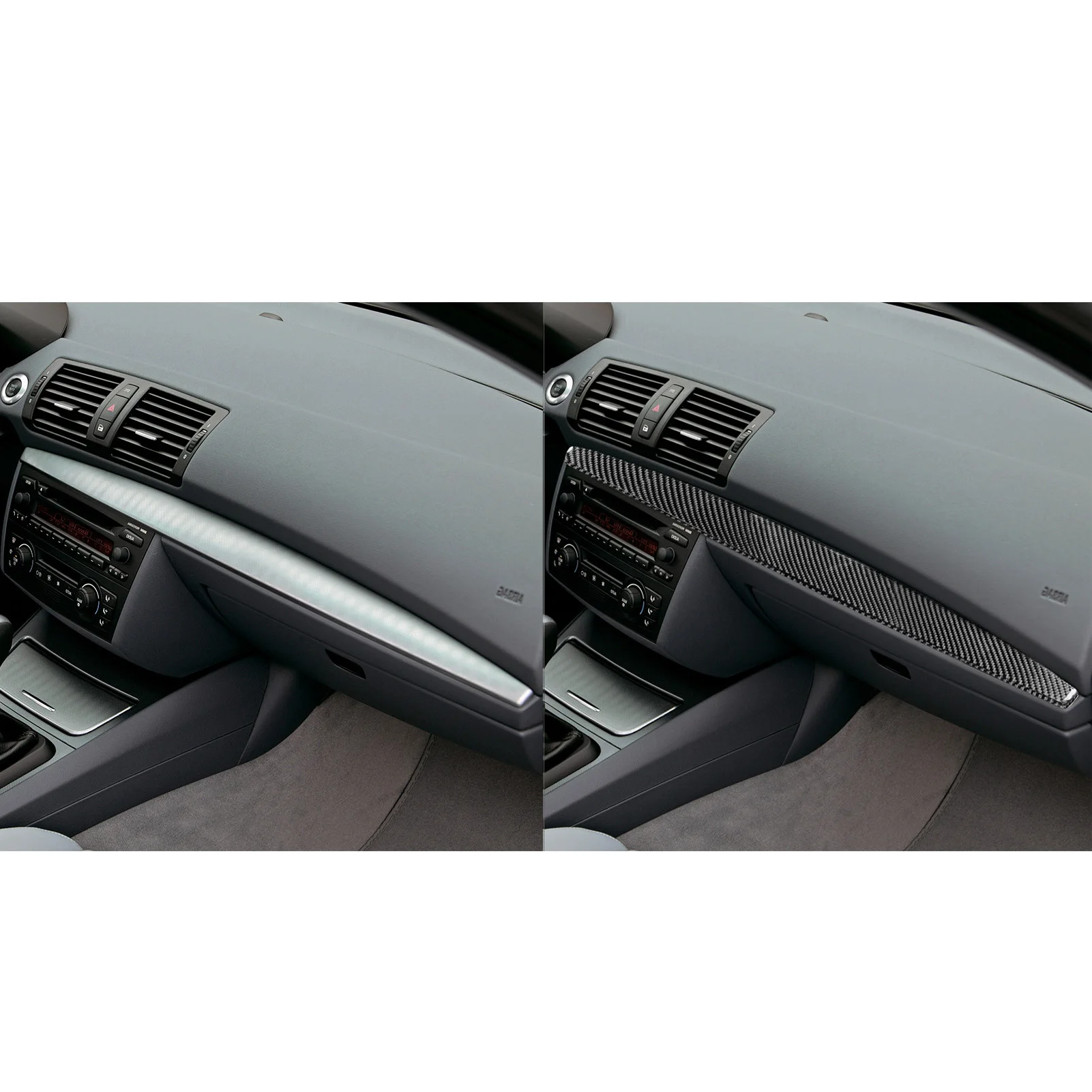 Фото Для BMW 1 серия E81 E82 E87 E88 2008-2013 углеродное волокно, инструмент, панель, полоса, внутренняя отделка автомобиля, аксессуары, наклейка №2