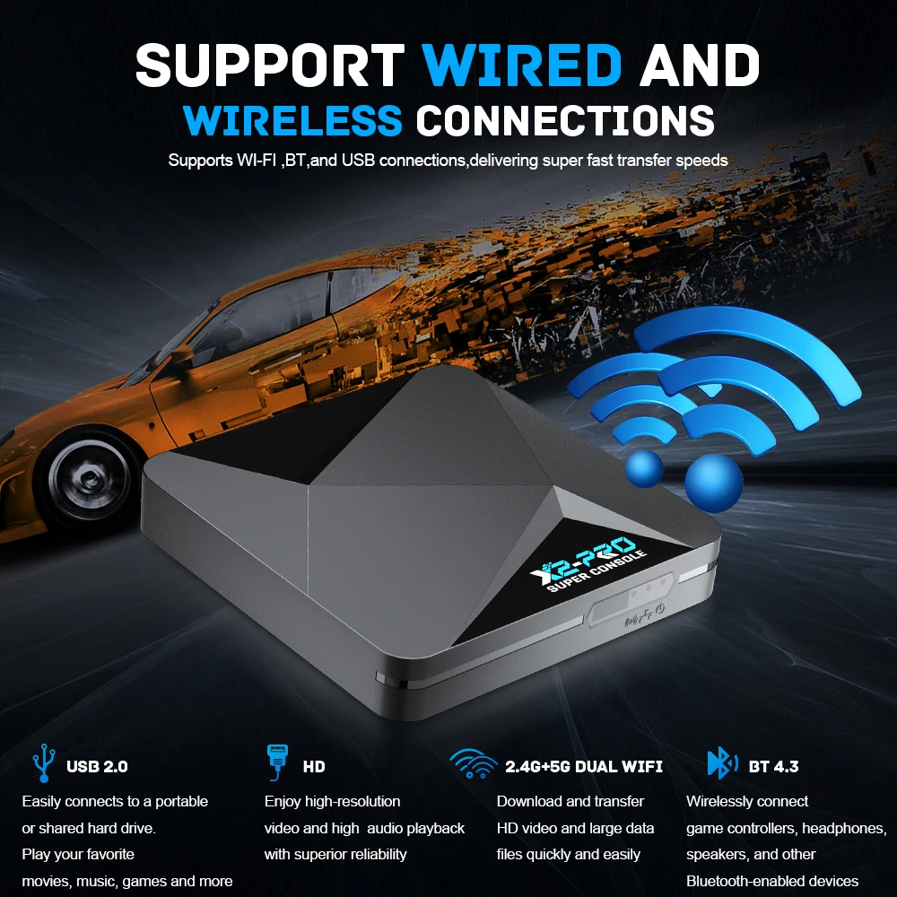 Игровая консоль Super Console X2 PRO 100K+ игр совместим с 70 эмуляторами поддержка 4K UHD 2 4G + 5 0