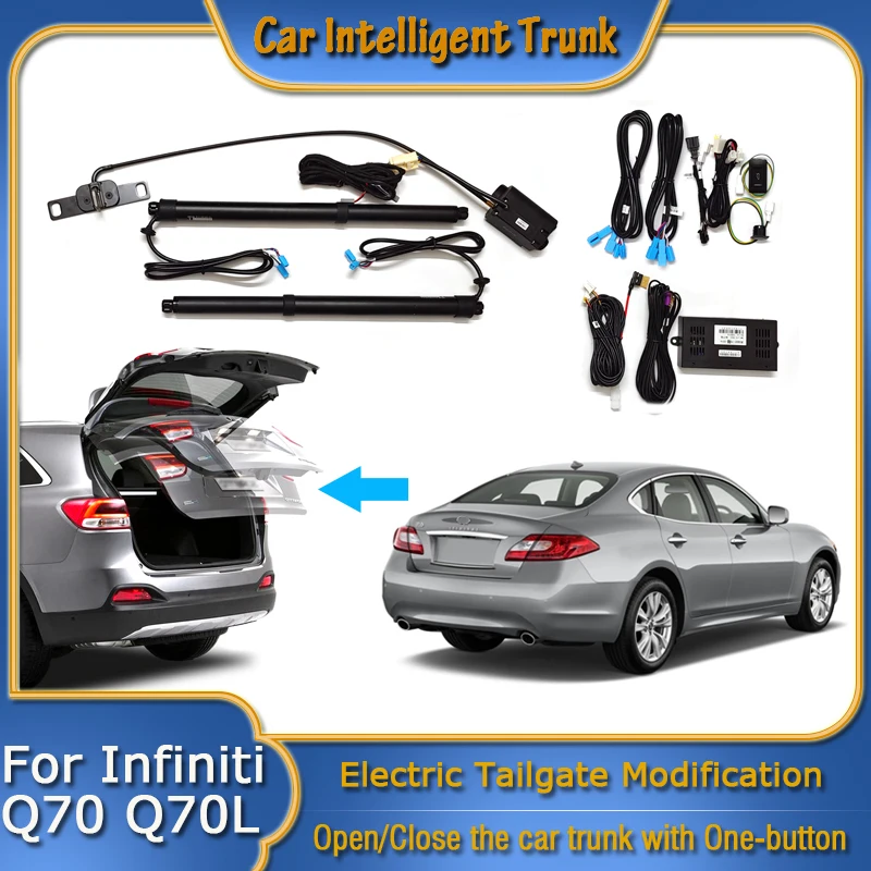 

Для Infiniti Q70 Q70L 2013 ~ 2023 открытие багажника автомобильного питания, электрическая всасывающая задняя дверь, интеллектуальный подъемник задних ворот, распорка, модификация