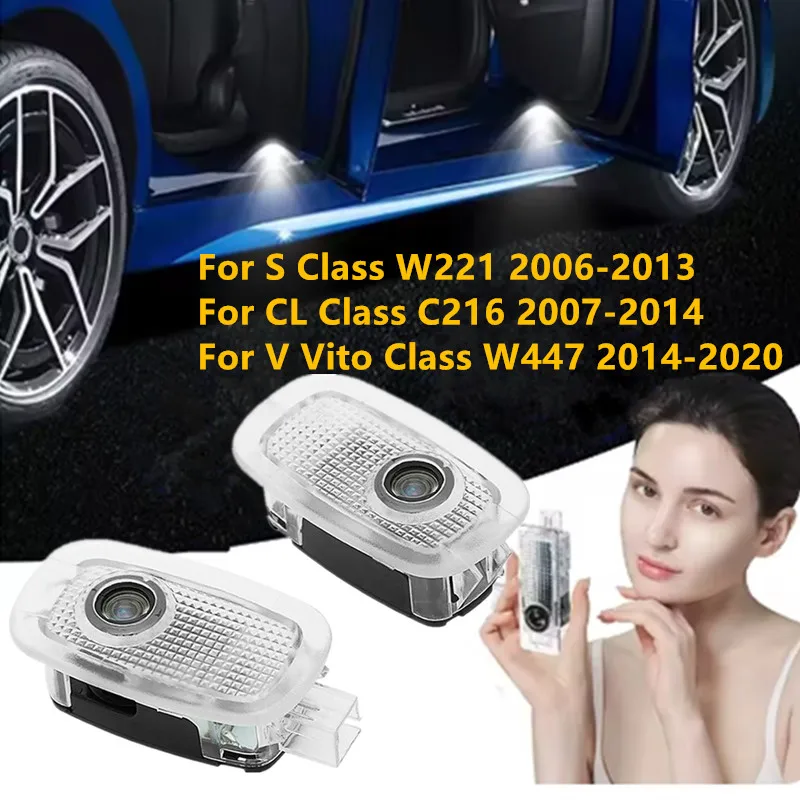 2X для Mercedes Benz S Class W 2212006 -2017 В Vito W447 W640 CL C216 Лампы Аксессуары Светодиодные лампы для дверей автомобиля Лампа для проектора