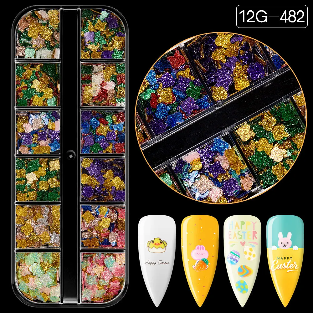 12 ячеек в коробке 3D наклейки виде фруктов миниатюрные полимерная глина дизайн