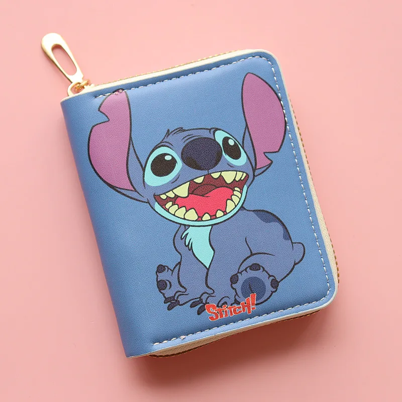Милый кошелек Disney на молнии в стиле аниме Kawaii Stitch с мультяшным принтом новый