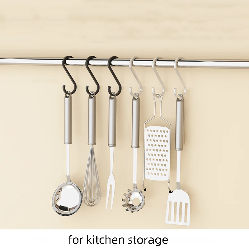 

8 Pcs Aluminium Alloy S Shape Hooks Practical Kitchen Railing Hanger Hook Clasp Holder Hooks For Hanging Clothes Handbag
