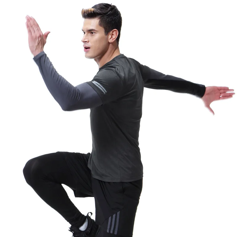 Men's Summer Tracksuits Gym Training Fitness Clothes Loose Quick Dry Short Sleeve T-Shirt Basketball Running Sweat Sportswear