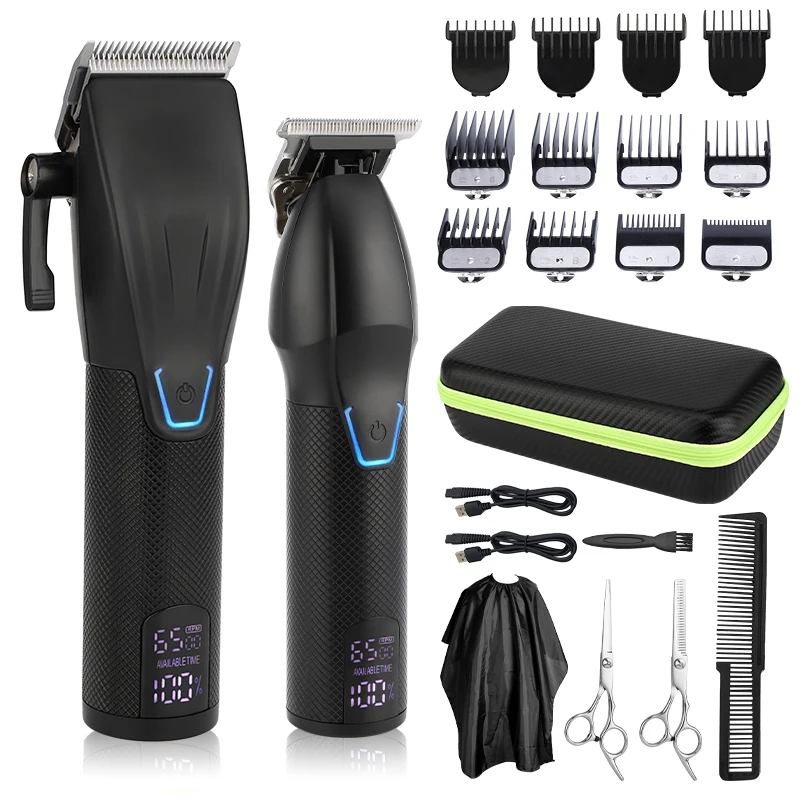 Professional Hair Clipper and Trimmer Kit for Men Cordless Hair Clipper Haircut Kit Beard T Contour Trimmer Haircut Grooming Kit