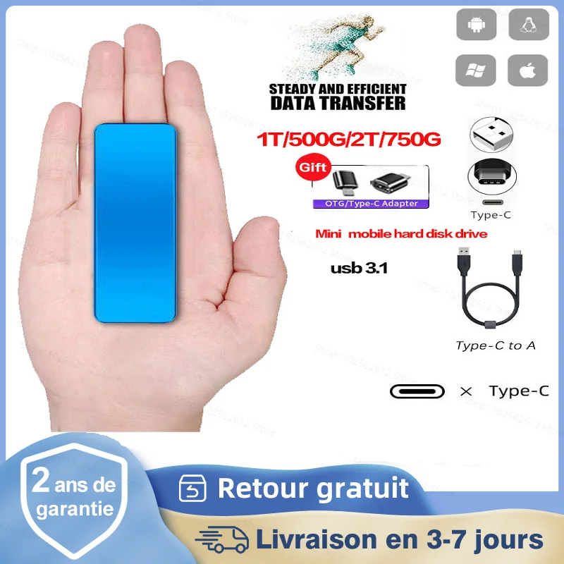 

New Portable External Ssd 2T 4T Usb3.1 Memory External Hard Drive Nmve M2 SSD for Ps4 External Solid State Drives for Notebook