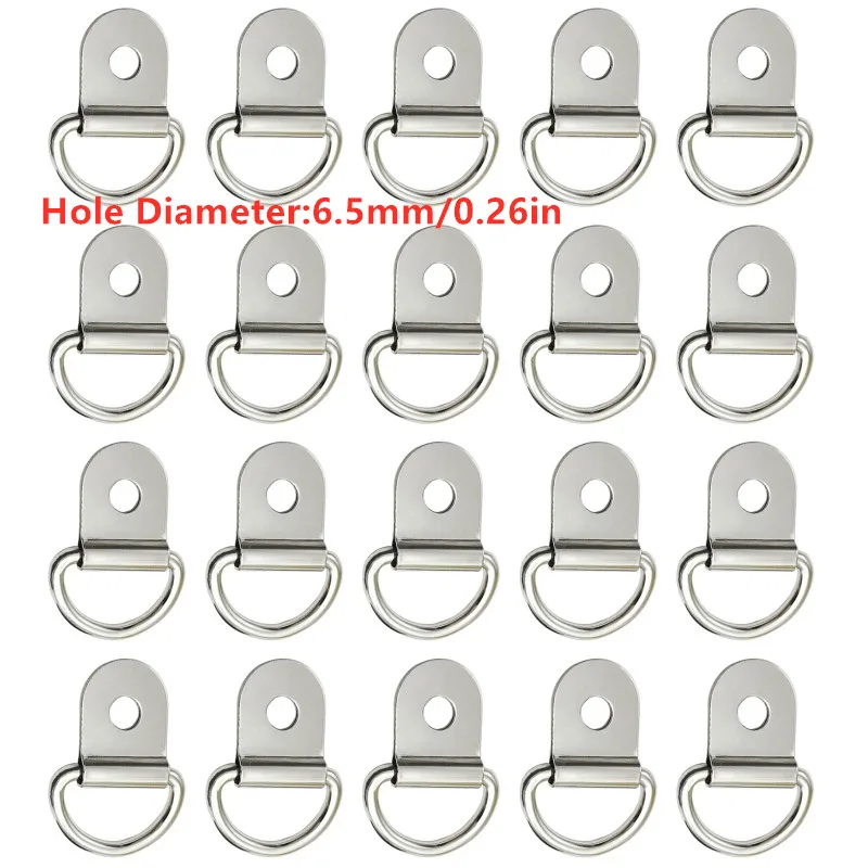 

Черные D-образные зажимные крючки 20 шт., зажимные якоря, железное кольцо из нержавеющей стали, зажимное кольцо для груза для автомобилей, грузовиков, прицепов, домов на колесах, лодок