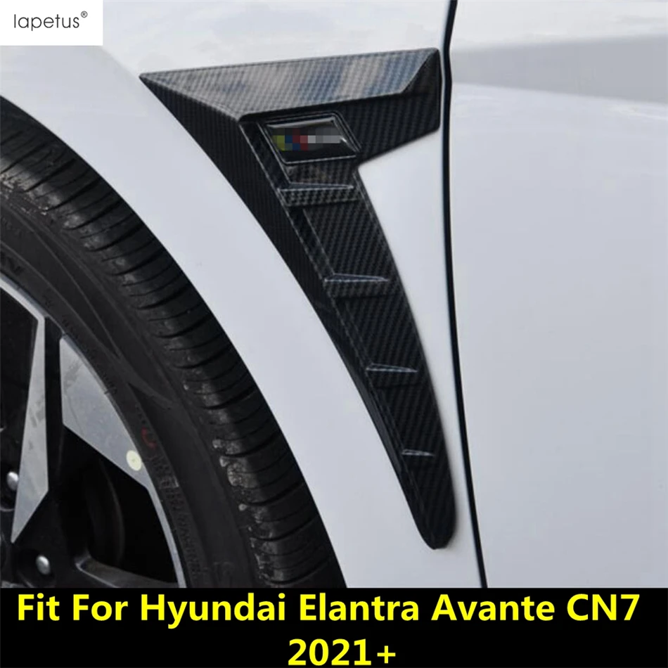 

Автомобильный кузов, вентиляционное отверстие переменного тока, крышка крыла, отделка для Hyundai Elantra Avante CN7 2021 2022, пластиковые черные/Углеродн...