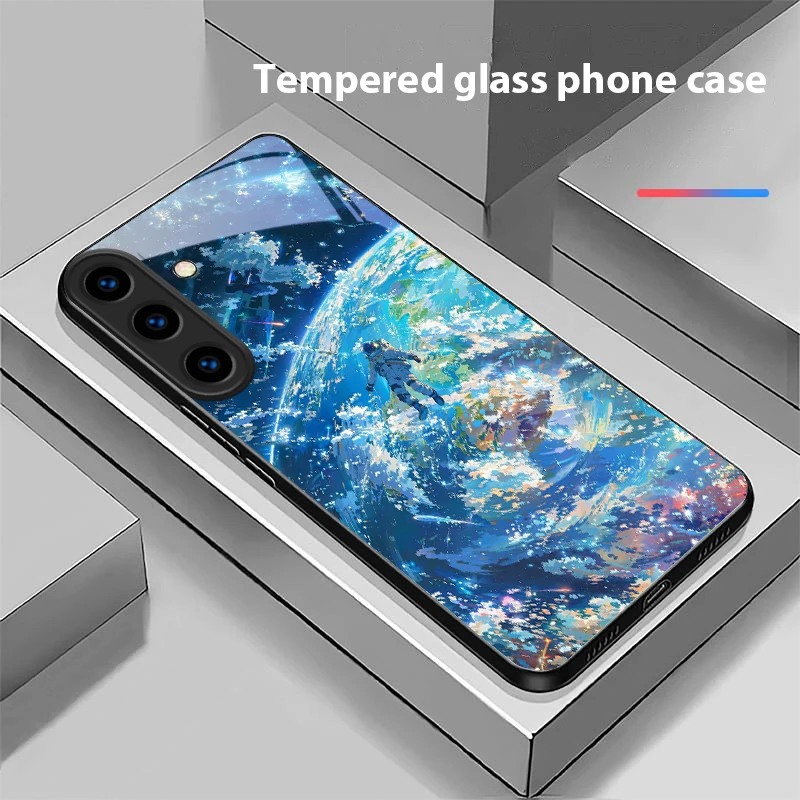 Чехол для телефона Deep Universe Riding из стекла для Samsung S26, S25, S8, S9, S10, S20 Ultra, S21 Pro, S22 Plus, S23 FE, S24 Ultra, S25 Edge, S25 Ultra (art.: 3920d8e710e14) - 3920d8e710e14