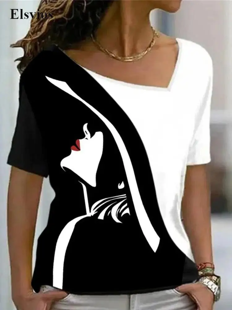 

Футболка женская с V-образным вырезом и коротким рукавом