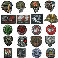 embroidered hook loop badges patches for backpacks caps hats vests clothes accessories decorative patch insignia