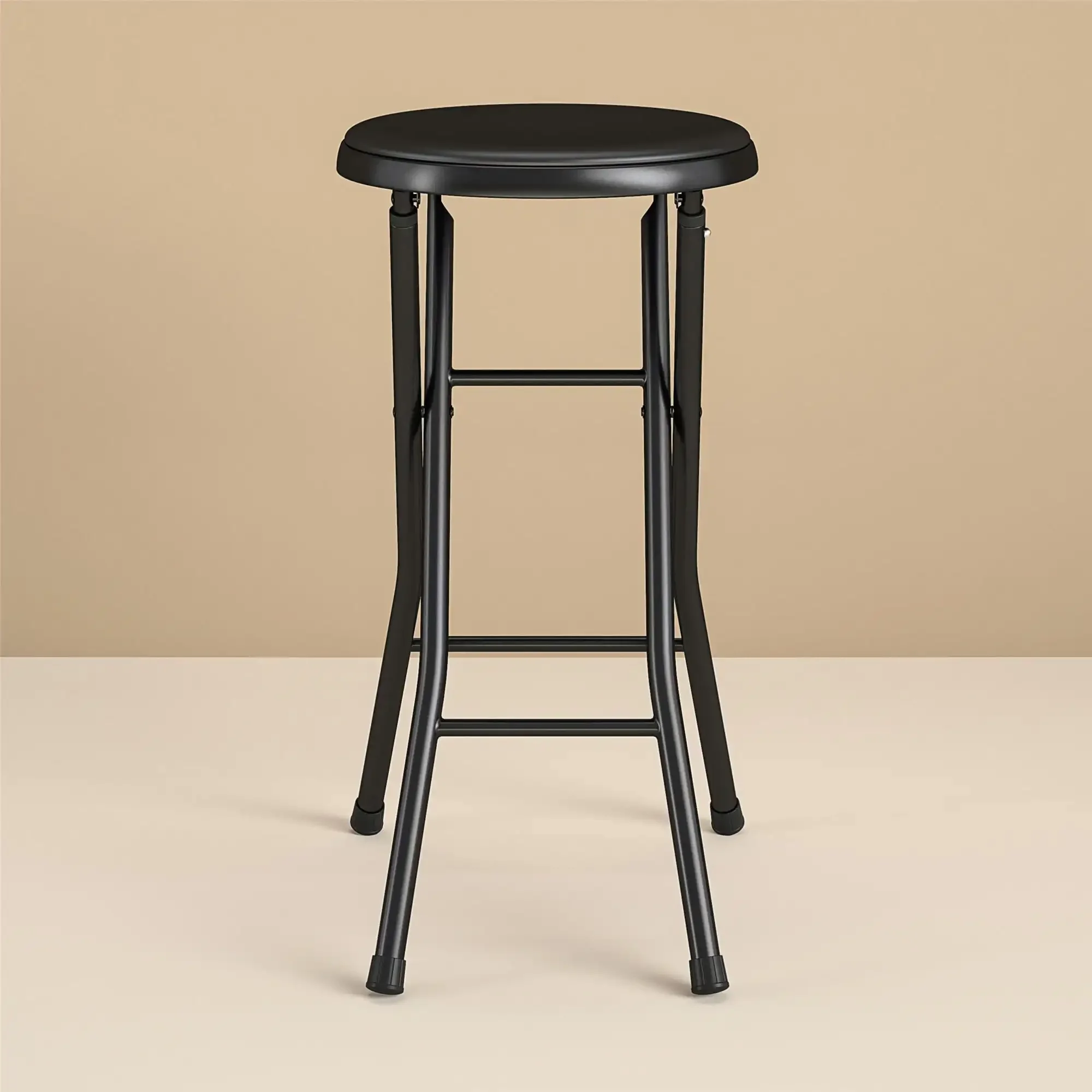 

Folding Metal Stool, Black stool chair space saving furniture furniture