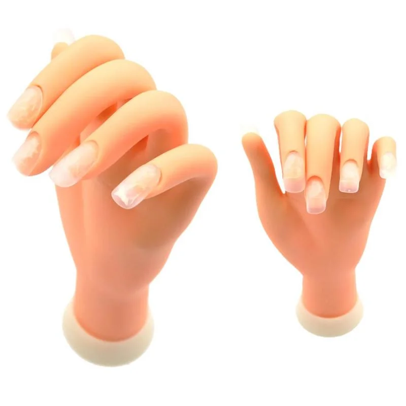 

Pro Practice Nail Art Hand Soft Training Display Model Hands Flexible Silicone Prosthetic Personal Salon Manicure Tools