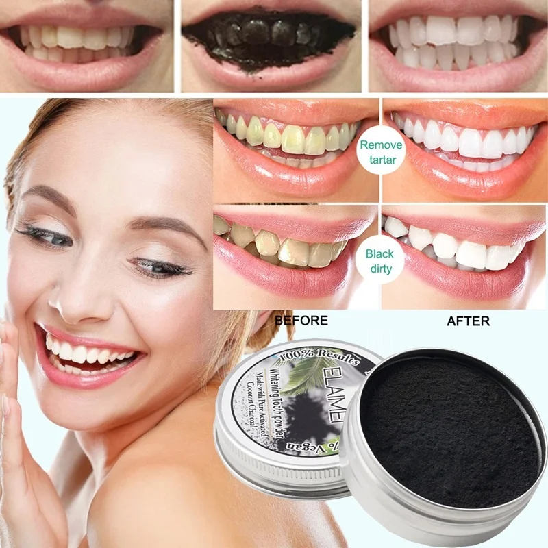Tooth Whitening Teeth Powder Natural Activated Charcoal Remove Yellow Smoke Coffee Stains Brighten Teeth Fresh Breath Oral Care