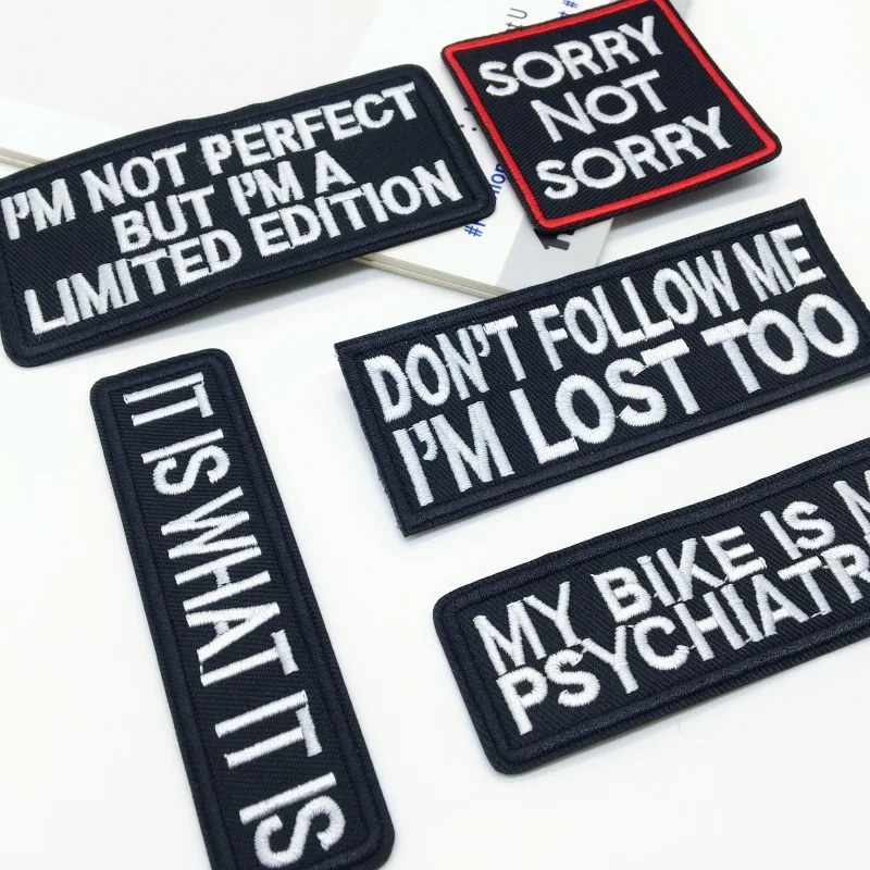 5 шт. нашивки с текстовой вышивкой букв НЕ ПОЛУЧИТЕ МЕНЕ я ПРОСТОЙТЕ TOO. Аппликация