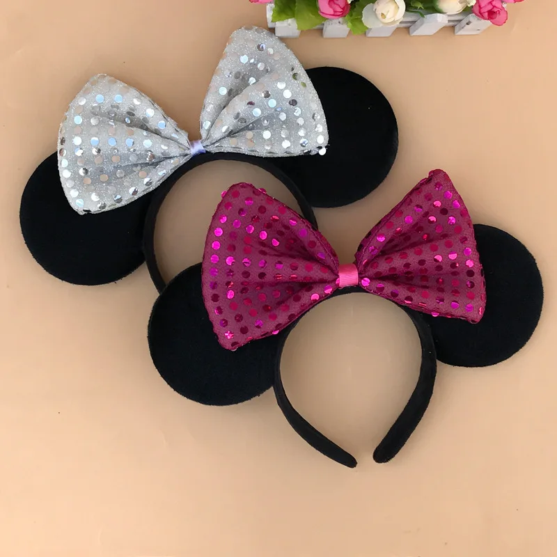 

Disney Ears Plush Headdress Toy Mickey Minnie Mouse Headwear Princess Mickey Minnie Ears Headdress Head Band Party Headwear