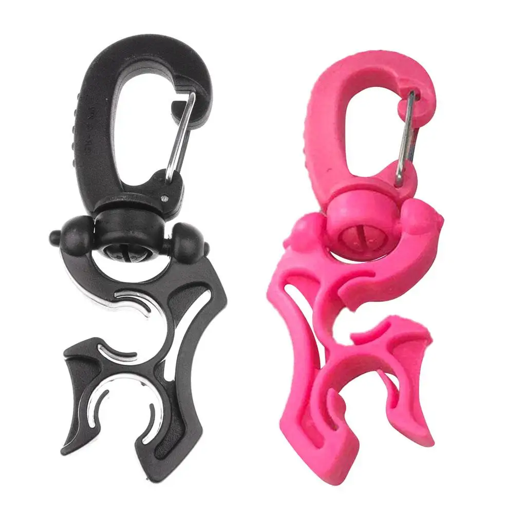 

2Pcs Dive Double Dual Hose Holder Clip - Premium, can pinch without slipping for Scuba Diving Regulators Pink
