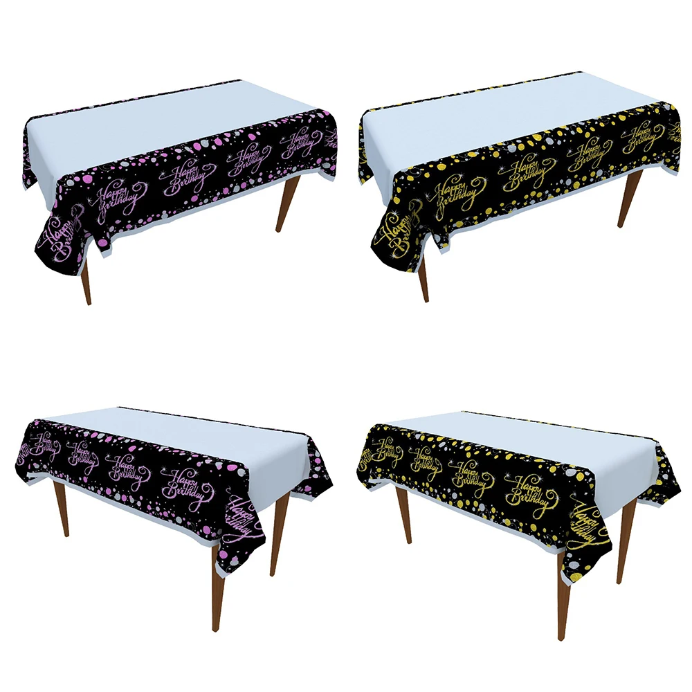 

Rectangle Birthday Party Dining Table cloth Decorations Kids Adult Plastic Happy Birthday Table Cover Birthday Party Supplies