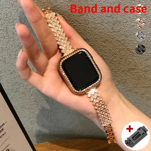 Металлический браслет со стразами для Apple Watch