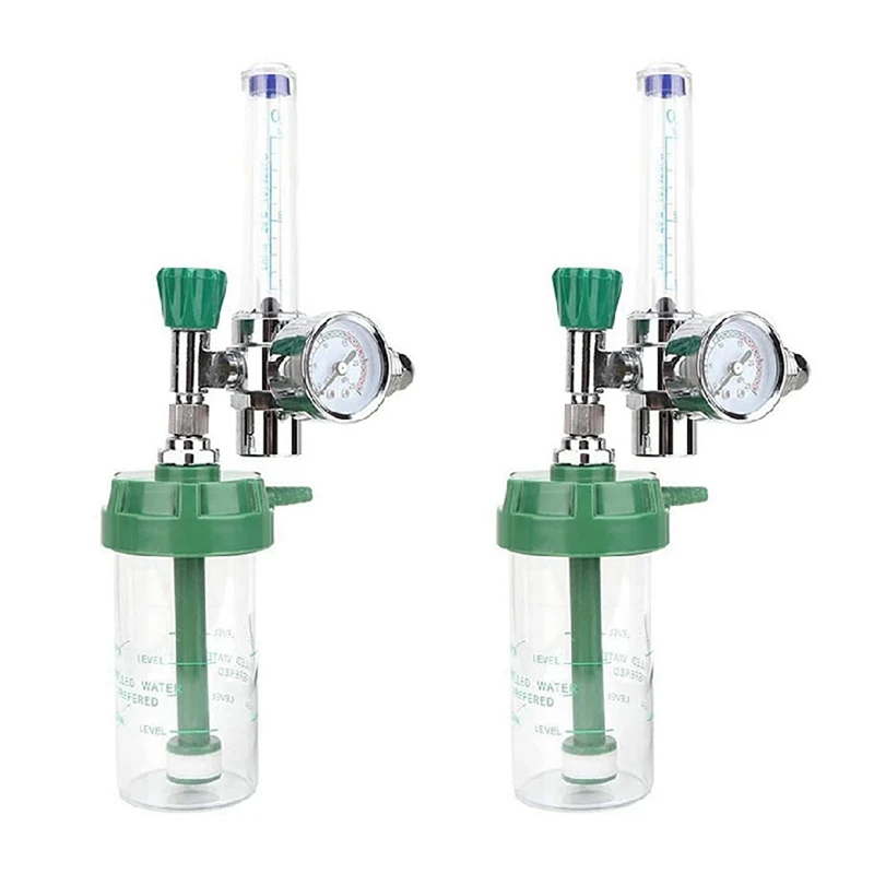 

2X G5/8-14 10L/Min Oxygen Pressure Regulator O2 Pressure Reducing Valve Flow Meter For Oxygen Inhaler Gas Regulator