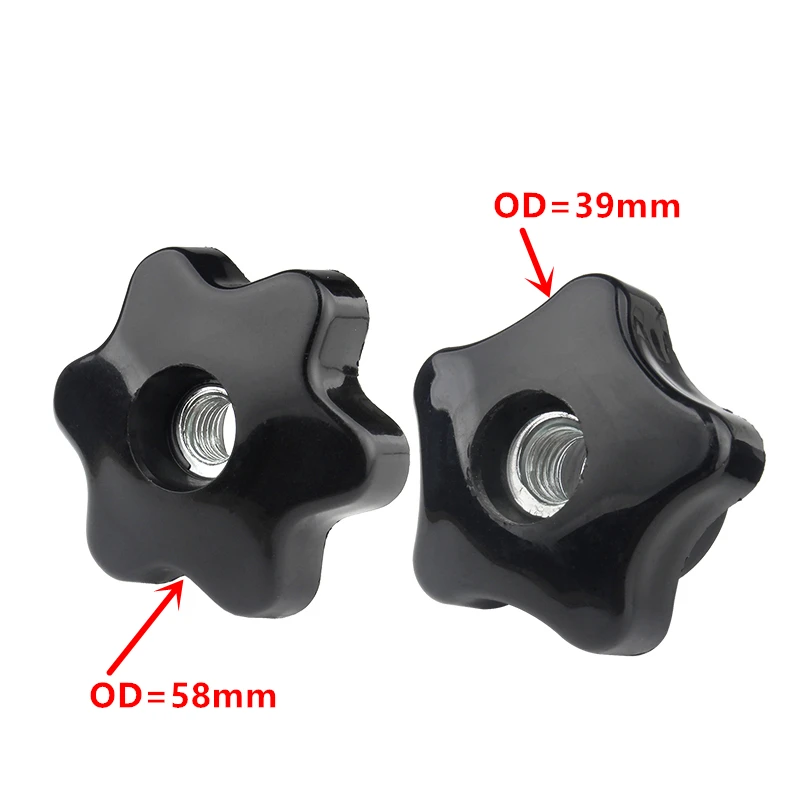 2pcs M6 M8 M10 M12 M14 Thumb Nut Plum Bakelite Hand Tighten Nuts Handle Star Mechanical Black