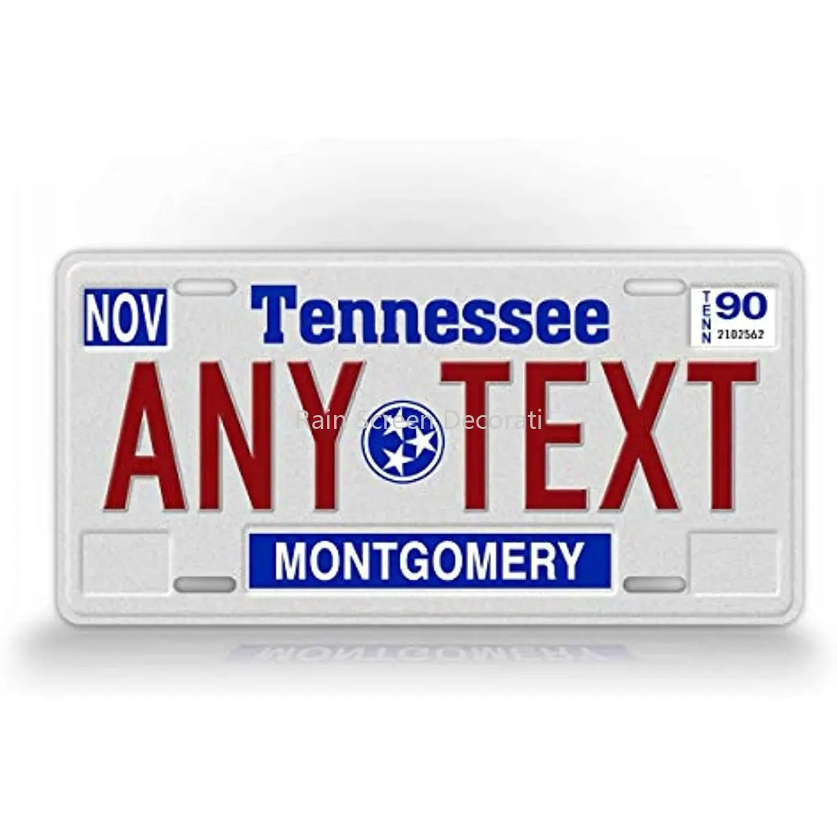 

Персонализированный винтажный номерной знак Теннесси 1988-93, любой текст, персонализированный, три звезды, TN, металл, автоматическая бирка, металлический настенный знак
