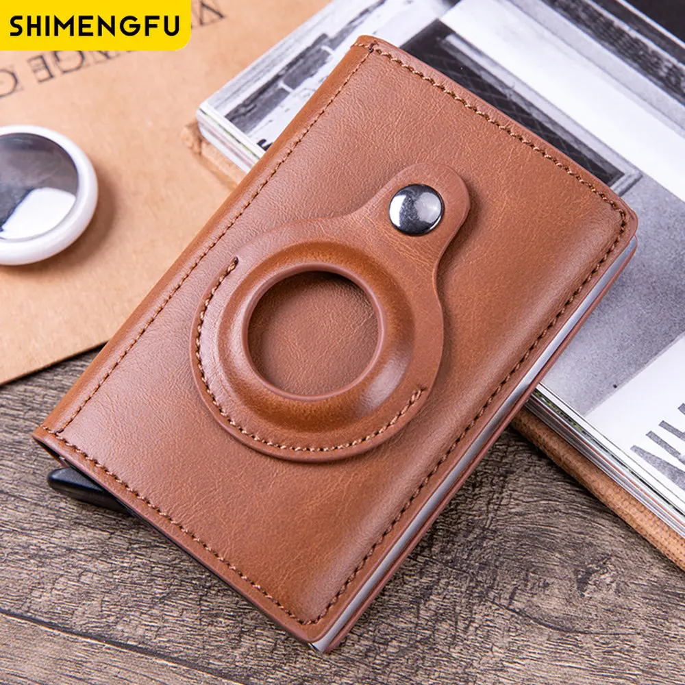 Rfid For AirTag Men Wallets Money Bags Anti PU Leather Card Holder Wallet For Apple Air Tag Male Purses Smart Cover Case