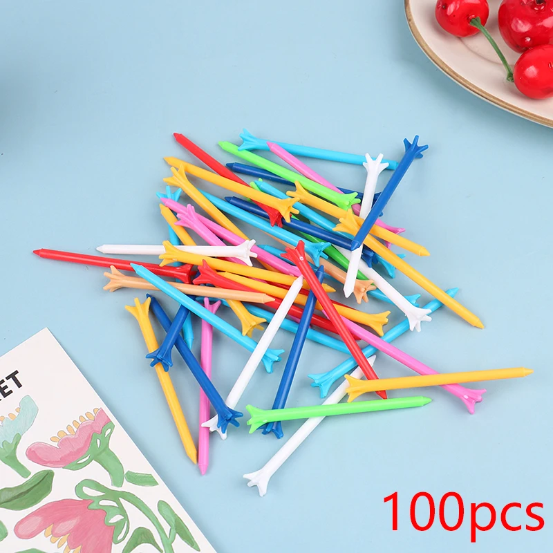 

100Pcs Golf Tees 5 Prong 83mm Less Resistance Golf Tees Training Ball Holder Outdoor Sports Accessories Mixed Color