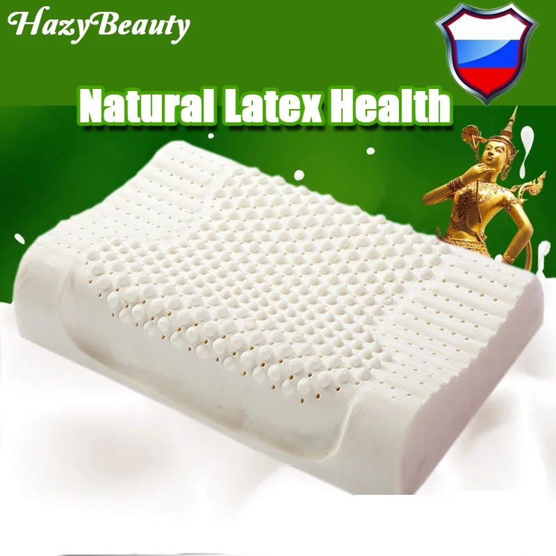 HazyBeauty Thailand Import Breathable Natural Latex Pillow Bed Cervical Orthopedic Sleeping Bedding Massage Particles Pillows