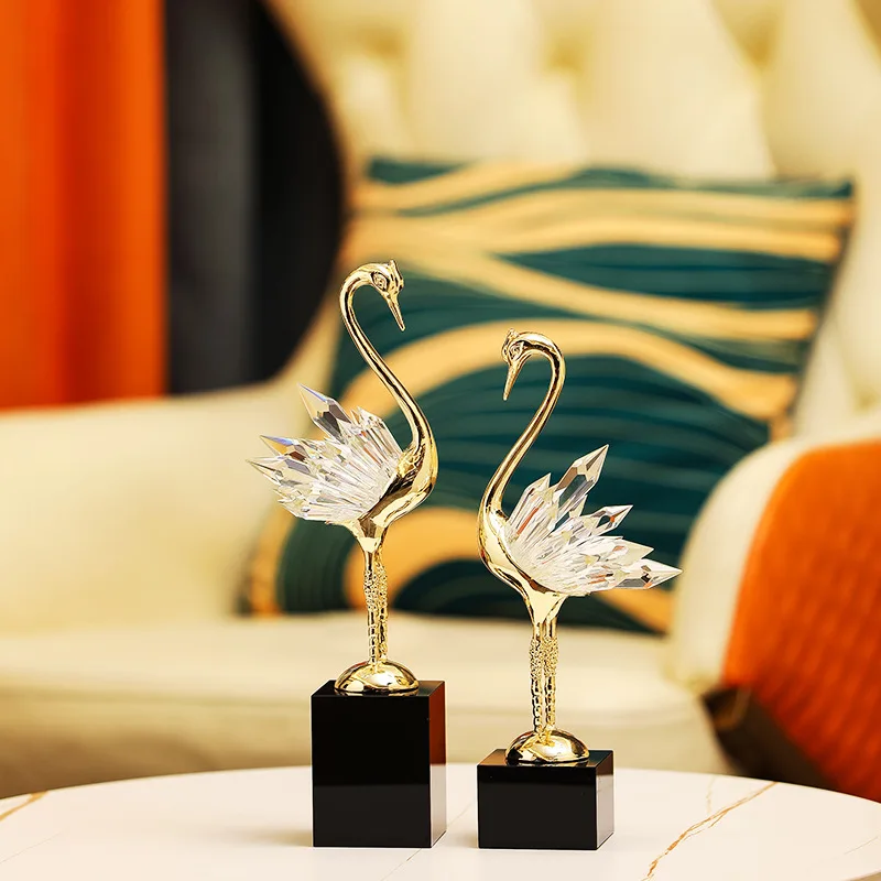 

Роскошное Хрустальное украшение в виде лебедя для дома, гостиной, винного шкафа и спальни, креативное новое украшение в китайском стиле