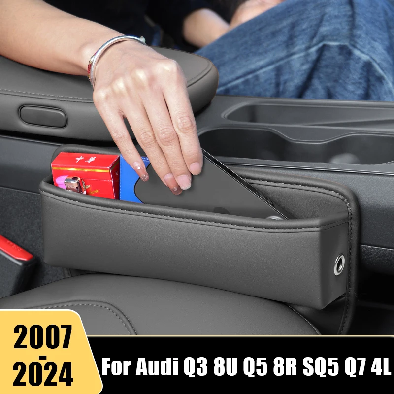 

Car Seat Crevice Storage Box For Audi Q3 8U Q5 8R SQ5 Q7 4L 2007 2011 2012 2014 2015 2017 2018 2019 Phone Organizer Accessory