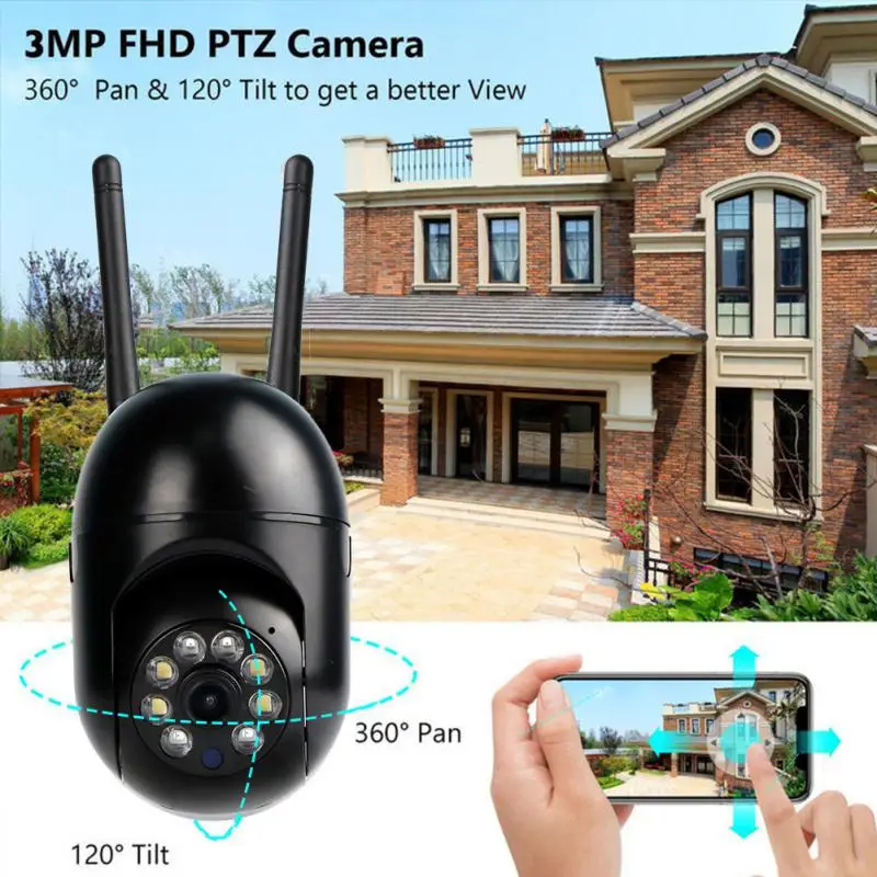 2023 New 3MP HD 2.4G+5G Dual Frequency Wireless WiFi IP Camera Night Vision Video Surveillance Security Camera Outdoor CCTV