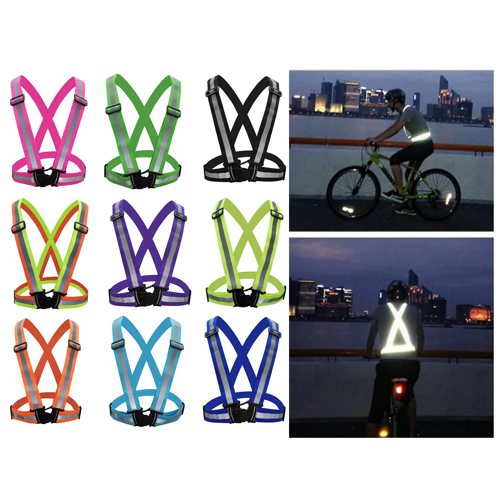 

Safety Gear Reflective Vest Belt High Visibility Day And Night for All Outdoor Activities